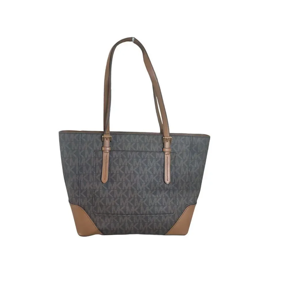 NEW MICHAEL KORS ARIA LARGE TOTE BAG BROWN/ACORN GOLD ACCENTS CARRYALL VERSATILE - Picture 10 of 16